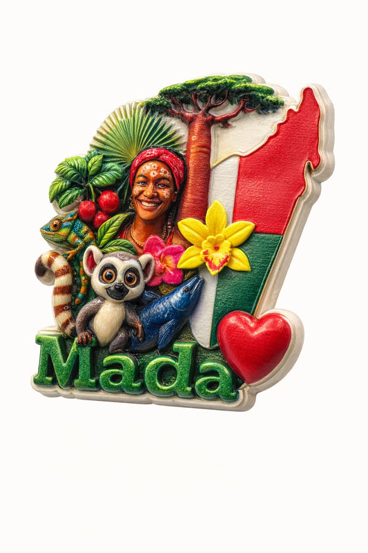 Magnet 3D Madagascar – Souvenir Unique en Résine Premium